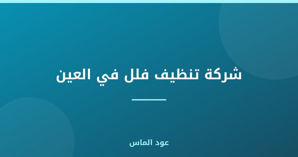 شركة تنظيف فلل في العين
