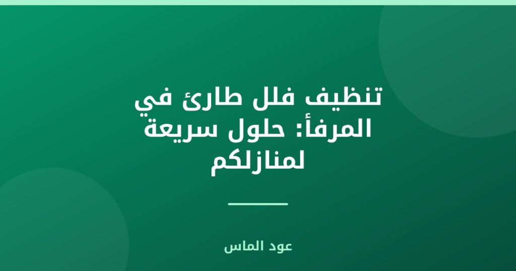 تنظيف فلل طارئ في المرفأ: حلول سريعة لمنازلكم