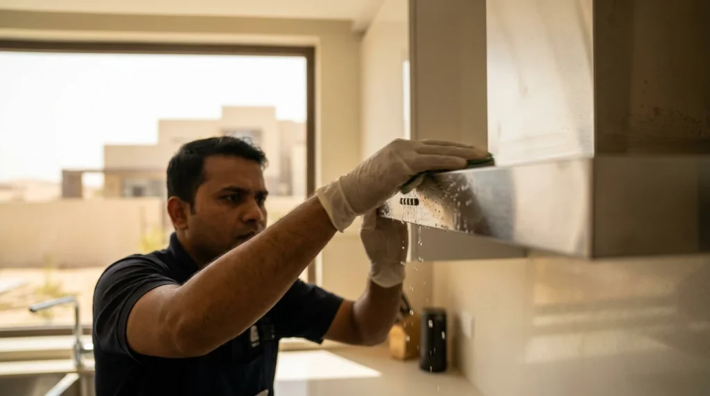 استجابة فورية لتنظيف بقع الزيت الطارئة في المطاعم بأبوظبي — عود الماس